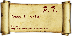 Possert Tekla névjegykártya